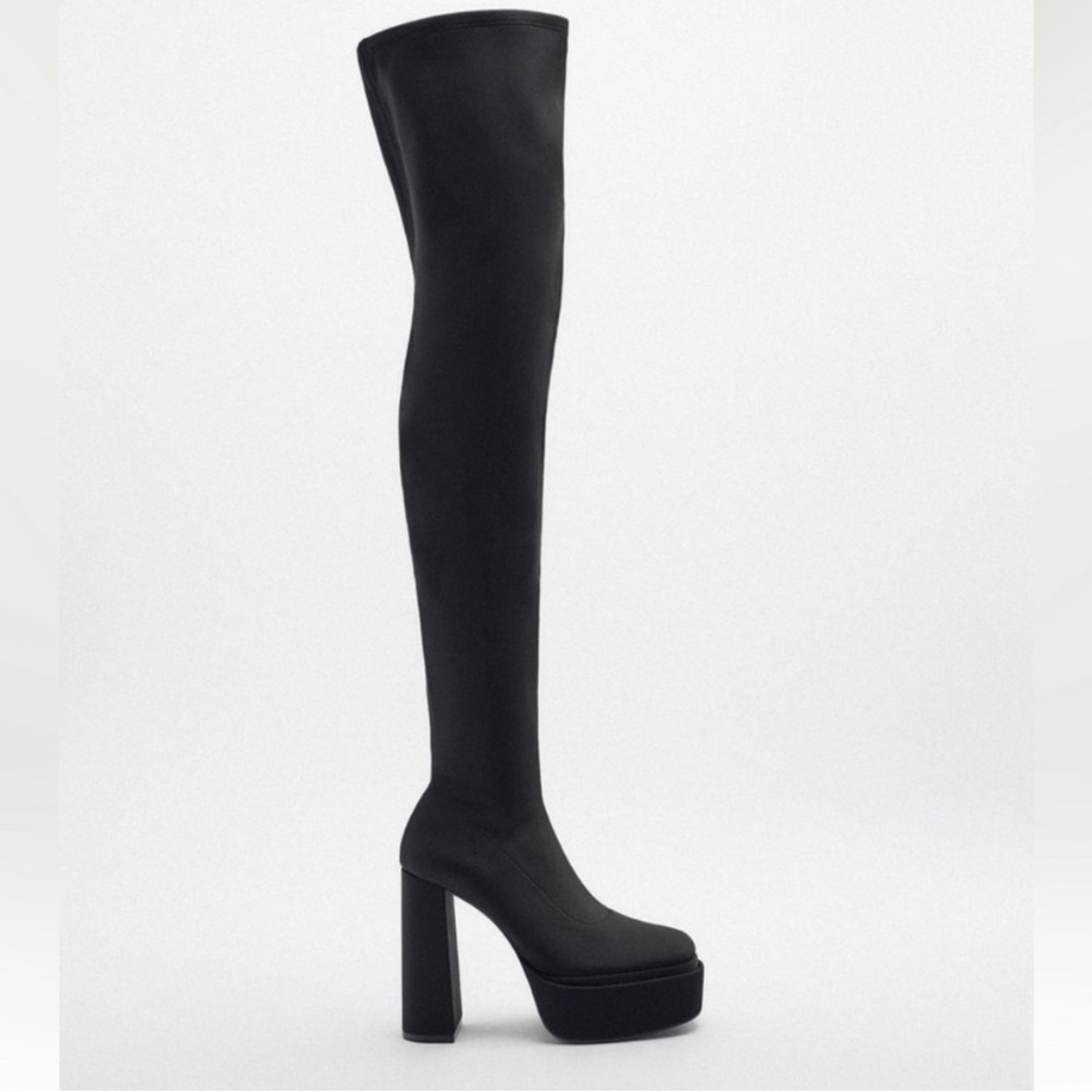 ZARA THIGH HIGH PLATFORM BOOTS